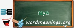 WordMeaning blackboard for mya